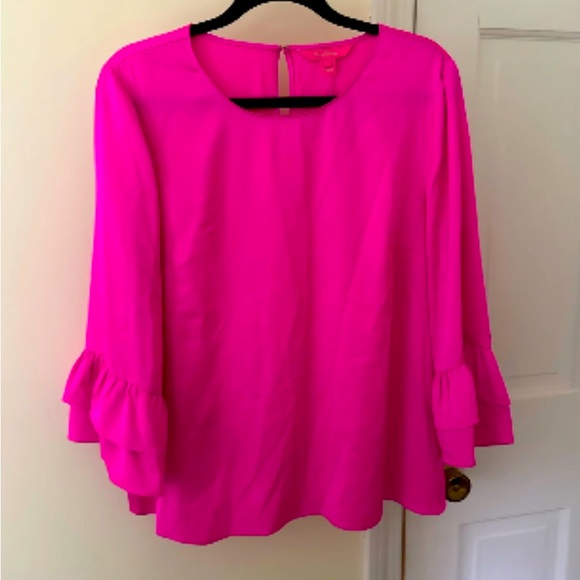 💕💕Pretty In Pink Lilly Pulitzer Christie Top shirt in Mandevilla Pink - Picture 3 of 4
